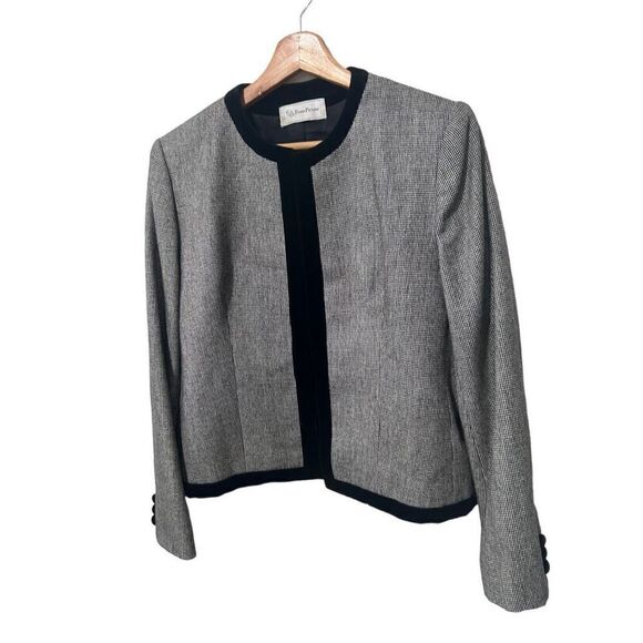 Vintage Evan Picone Wool Velvet Velour Boxy Blazer Skirt Set Size 10 Structured - Picture 13 of 16